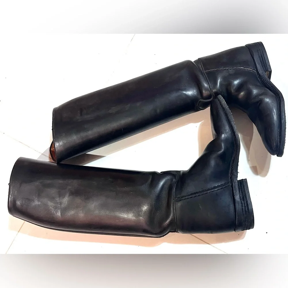 Petrie Black Leather Equestrian Dressage Pull On Women's Riding Boots